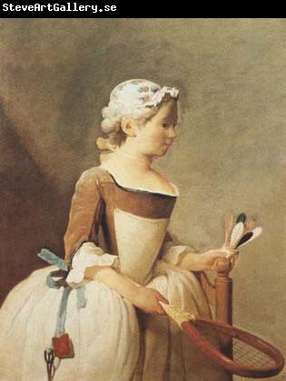 Jean Baptiste Simeon Chardin Girl with a Racquet and Shuttlecock (mk08)